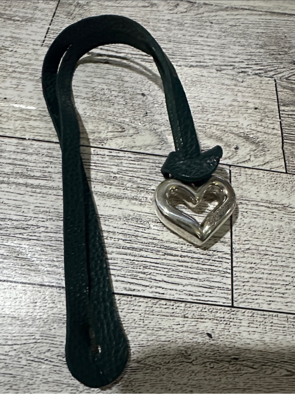 Brighton Forest Green Leather Strap with Silver Heart Charm